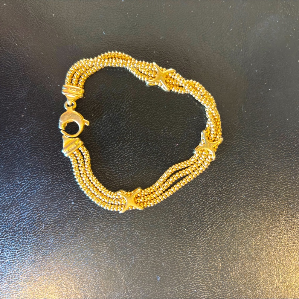 14K gold-plated beaded bracelet